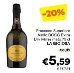 Unes Prosecco Superiore Asolo DOCG Extra Dry Millesimato LA GIOIOSA offerta