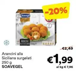 Unes Arancini alla Siciliana surgelati SOAVEGEL offerta