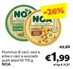 Unes Hummus di ceci NOA offerta