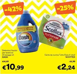 Unes Detersivo liquido per lavatrice DASH offerta