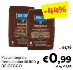 Unes Pasta integrale DE CECCO offerta