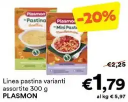 Unes Linea pastina varianti assortite PLASMON offerta