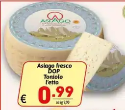 Ipercarni Asiago fresco DOP Toniolo offerta