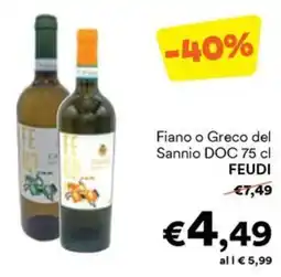 Unes Fiano o Greco del Sannio DOC Feudi offerta