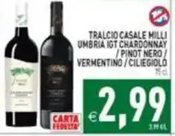 Iperfamily Tralcio Casale Milli Umbria IGT Chardonnay / Pinot Nero / Vermentino / Ciliegio offerta