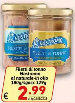 Ipercarni Filetti di tonno Nostromo offerta