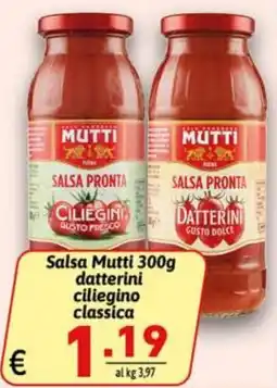 Ipercarni Salsa Mutti datterini ciliegino classica offerta