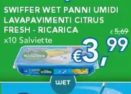 Migross Supermercati e Market Swiffer wet panni umidi lavapavimenti citrus fresh - ricarica offerta
