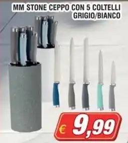 Vapashop MM Stone ceppo con 5 coltelli grigio/bianco offerta