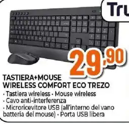 Ipercoop Tastiera+Mouse Wireless Comfort Eco Trezo offerta
