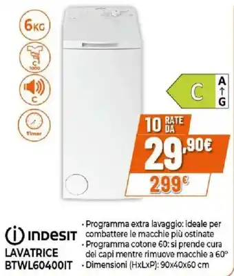 Indesit lavatrice BTWL60400IT
