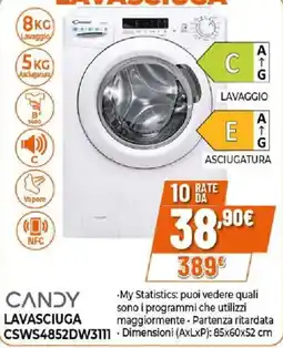 Ipercoop Candy lavasciuga CSWS4852DW3111 offerta