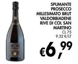 èccoMI Spumante Prosecco Millesimato Brut Valdobbiadene Rive di Col San Martino offerta