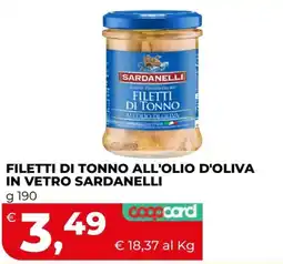 Coop Master Alleanza 3.0 Filetti di tonno all'olio d'oliva in vetro Sardanelli offerta