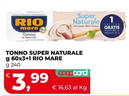 Coop Master Alleanza 3.0 Tonno super naturale Rio mare offerta