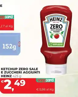 Coop Master Alleanza 3.0 Ketchup zero sale e zuccheri aggiunti Heinz offerta