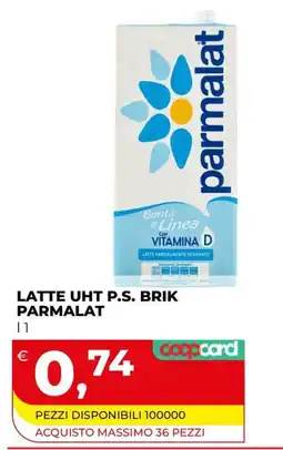 Coop Master Alleanza 3.0 Latte UHT P.S. Brik Parmalat offerta