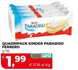 Coop Master Alleanza 3.0 Quadrpack Kinder Paradiso Ferrero offerta
