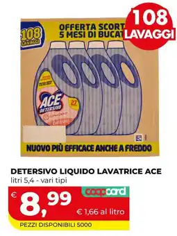 Coop Master Alleanza 3.0 Detersivo liquido lavatrice Ace offerta