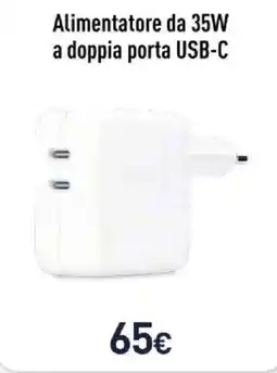 Unieuro Alimentatore da 35W a doppia porta USB-C offerta
