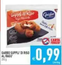 Supermercati Agorà Garbo Suppli' di Riso al Ragu' offerta