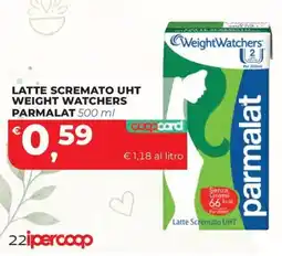 Coop Master Alleanza 3.0 Latte scremato UHT Weight Watchers Parmalat offerta