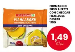 Interspar Formaggio fuso a fette con cheddar filallegre Despar offerta