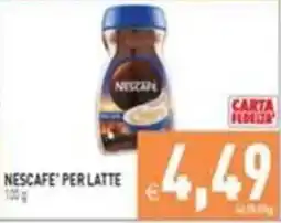Supermercati Agorà Nescafe per latte offerta