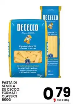 Interspar Pasta di semola De Cecco formati classici offerta
