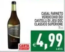 Supermercati Agorà Casal Farneto Verdicchio dei Castelli di Jesi DOC Classico Superiore offerta