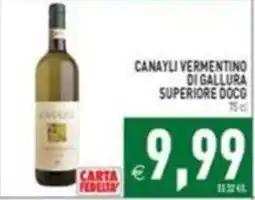 Supermercati Agorà Canayli Vermentino di Gallura Superiore DOCG offerta