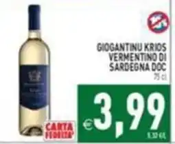 Supermercati Agorà Giogantinu Krios Vermentino di Sardegna DOC offerta