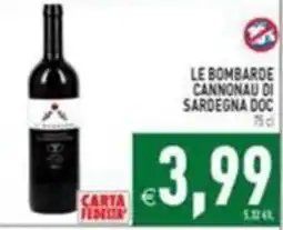 Supermercati Agorà Le bombarde cannonau di Sardegna DOC offerta