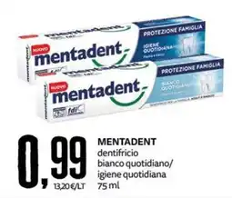 PRO7 Supermercati Mentadent dentifricio bianco quotidiano/igiene quotidiana offerta