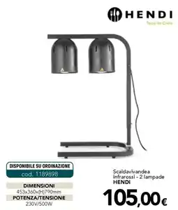 Altasfera Scaldavivande infrarossi - 2 lampade HENDI offerta