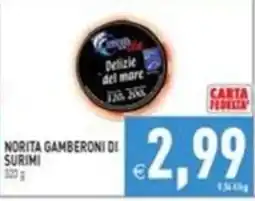 Supermercati Agorà Norita gamberoni di surimi offerta