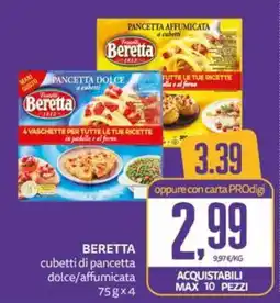 PRO7 Supermercati Beretta cubetti di pancetta dolce/affumicata offerta