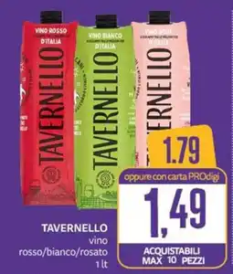 PRO7 Supermercati Tavernello vino rosso/bianco/rosato offerta