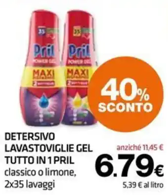 Detersivo lavastoviglie gel tutto in 1 Pril