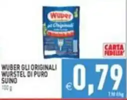 Supermercati Agorà Wuber gli originali wurstel di puro suino offerta