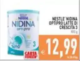 Supermercati Agorà Nestlé Nidina Optipro Latte di Crescita 3 offerta