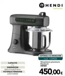 Altasfera Miscelatore planetario Blackbolt Hendi offerta