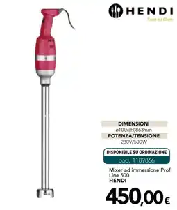 Altasfera Mixer ad immersione Profi Line 500 Hendi offerta