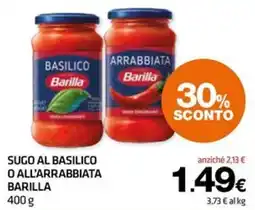 Superconti Sugo al basilico o all'arrabbiata Barilla offerta