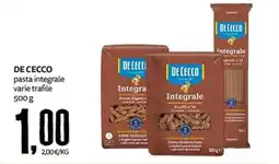 PRO7 Supermercati De Cecco pasta integrale offerta