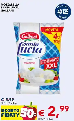 Esselunga Mozzarella Santa Lucia Galbani offerta