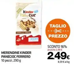 Superconti Merendine Kinder Panecioc Ferrero offerta
