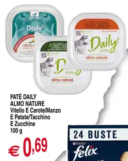 Centro Oceano Patè Daily Almo Nature Vitello E Carote/Manzo E Patate/Tacchino E Zucchine offerta