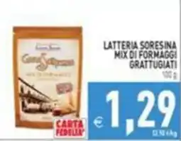 Supermercati Agorà Latteria Sorensina mix di formaggi grattugiati offerta