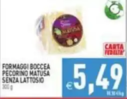 Supermercati Agorà Formaggi Boccea Pecorino Matusa senza lattosio offerta